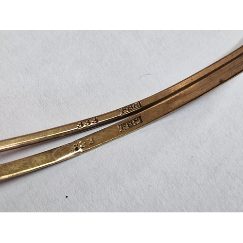 18 - Pair of 9ct Gold Bangle Bracelets, (Approx. Ø: 6-6.5cm, Total 5.7g), (2)