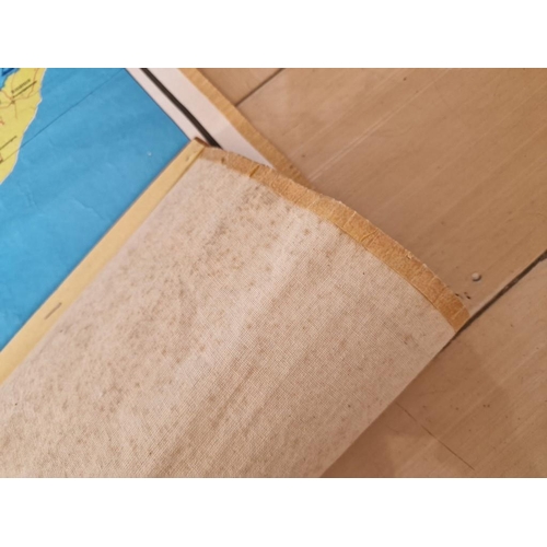 24 - Vintage Wall Hanging Map of Cyprus, (Approx. 69 x 100cm)