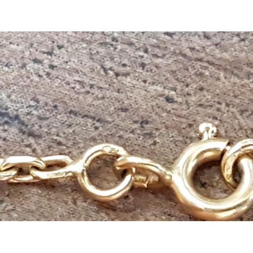 71 - 18ct (Hallmark 750) Yellow Gold Necklace (Approx. L: 50cm ) with Clef Themed Pendant, Approx. 7.3g. ... 