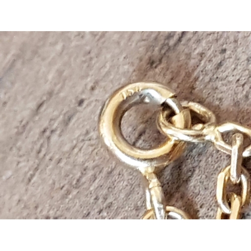 71 - 18ct (Hallmark 750) Yellow Gold Necklace (Approx. L: 50cm ) with Clef Themed Pendant, Approx. 7.3g. ... 