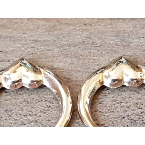 72 - 2x Pair of 9ct Yellow Gold Hoop Earrings; Heart Motif Design and Dolphins Design, Approx. 1g.  (2+2)