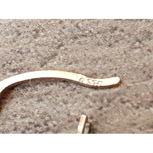 72 - 2x Pair of 9ct Yellow Gold Hoop Earrings; Heart Motif Design and Dolphins Design, Approx. 1g.  (2+2)
