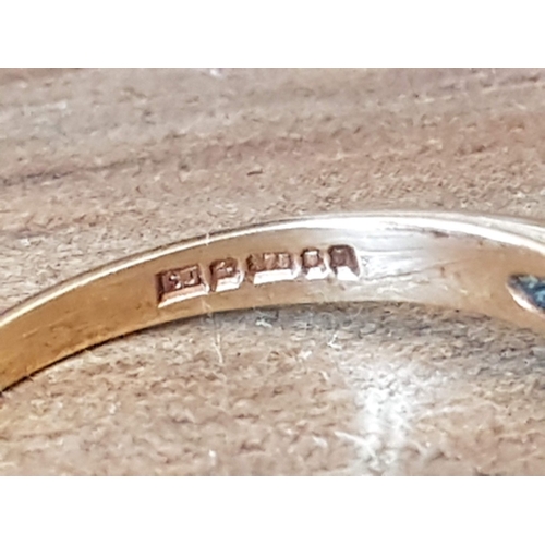 73 - 9ct Yellow Gold, 3x Clear Stones Dress Ring, Approx. 3.2g and Size N.