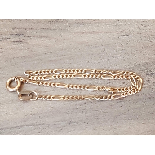75 - Yellow Gold, 9ct Gold Chain Bracelet with Figaro Links, Approx. 1,4g.