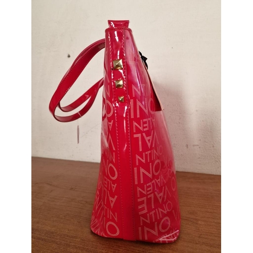 1 - Pink/Fuchsia Mario Valentino Tote Bag / Hand Bag, by 'Miriade Group', Italy, with Repeating 'Valenti... 
