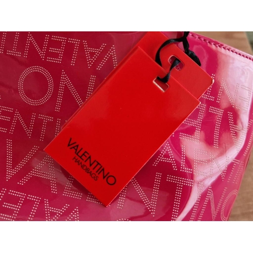 1 - Pink/Fuchsia Mario Valentino Tote Bag / Hand Bag, by 'Miriade Group', Italy, with Repeating 'Valenti... 