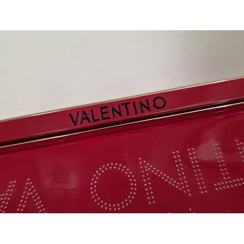 1 - Pink/Fuchsia Mario Valentino Tote Bag / Hand Bag, by 'Miriade Group', Italy, with Repeating 'Valenti... 