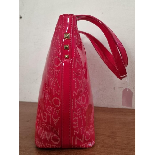 1 - Pink/Fuchsia Mario Valentino Tote Bag / Hand Bag, by 'Miriade Group', Italy, with Repeating 'Valenti... 
