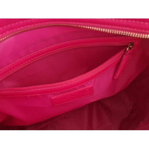 1 - Pink/Fuchsia Mario Valentino Tote Bag / Hand Bag, by 'Miriade Group', Italy, with Repeating 'Valenti... 