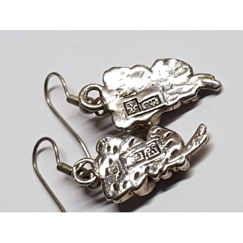 83 - Silver 925 Jewelry; 2x Different Style Rings Size R and M. Together Pair of Floral Shape Earrings, A... 