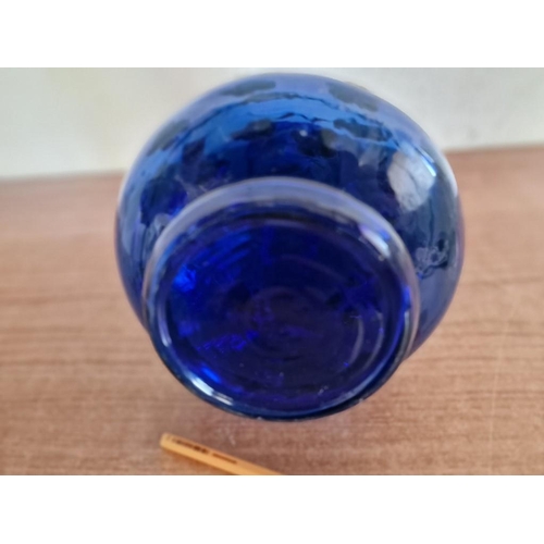 14 - Decorative Shisha Pipe with Hand Painted Blue Glass Base, (Approx. H: 76cm)