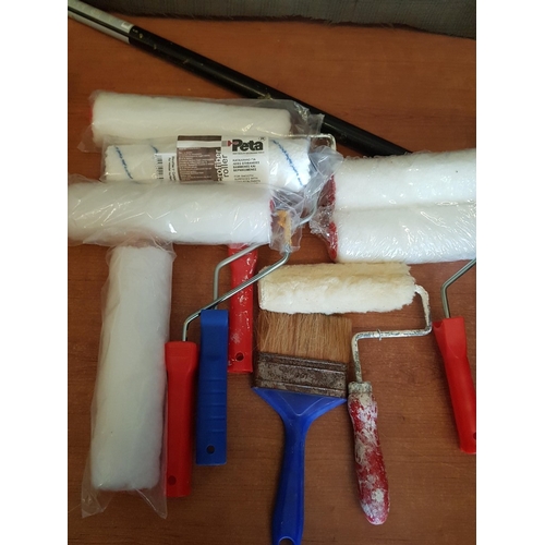 515 - Assorted Collection of Painting Tools; Inc. Paint Trays, Brush, Roller Cages, Paint Roller Refill an... 