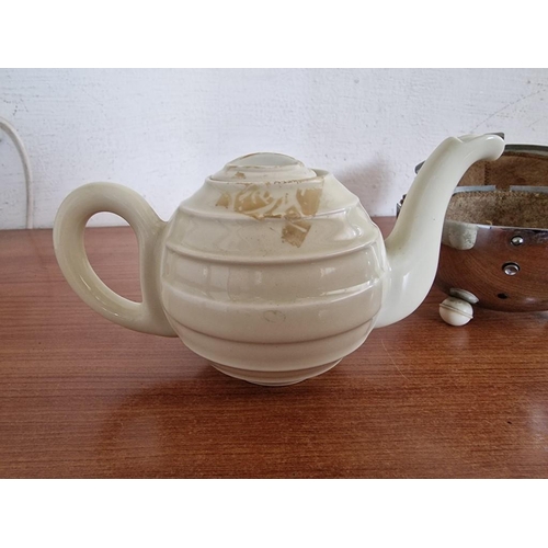 Vintage / Mid-Century 'Heatmaster' Ceramic Tea Pot in Insulated Chrome ...
