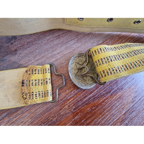 45 - Russian / Soviet Union Army Parade Belt with Brass Buckle with Iconic Hammer and Sickle Emblem on Ye... 