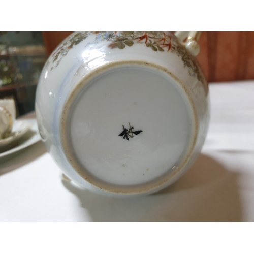 136 - Japanese hand painted egg shell porcelain Kutani Ware featuring scenes with birds, lake and Mount Fu... 