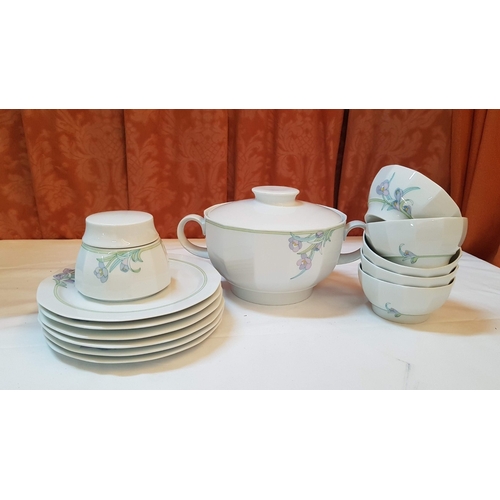 690 - Thomas 'Festival Montreux', Germany, Incomplete Porcelain Dinner Service: Tureen, Lidded Sugar Bowl,... 