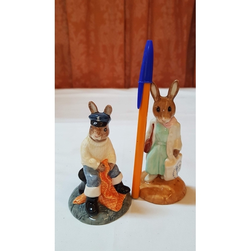 438 - Vintage 2x Royal Doulton Bunnykins Porcelain Figurines; 'Shopper Bunnykins' DB233, Approx. H: 11.5cm... 
