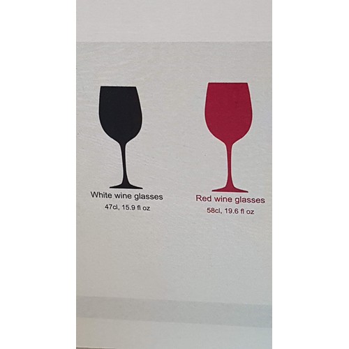 436 - Royal Worcester 'Grand Chateau' 2 x Sets of Modern Red Wine Glasses (Each Set 4 Pcs), in Original Bo... 