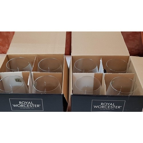 436 - Royal Worcester 'Grand Chateau' 2 x Sets of Modern Red Wine Glasses (Each Set 4 Pcs), in Original Bo... 