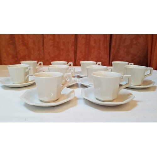 Coffee Set; 10x Coffee Cups with Saucers (Johnson Brothers, Made in England  10+10), 2x Small Coffee