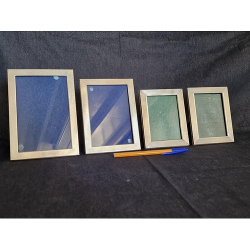163 - 4 x Silver Photo Frames; Freestanding, Two Patterns, (Approx. Max. 12 x 17cm), (4)
