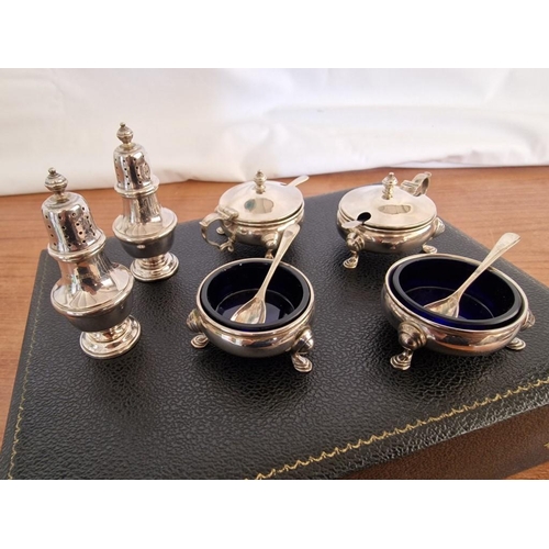 Cased Mappin & Webb Sterling Silver 6-Piece Cruet / Condiment Set