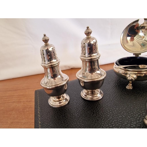 Cased Mappin & Webb Sterling Silver 6-Piece Cruet / Condiment Set