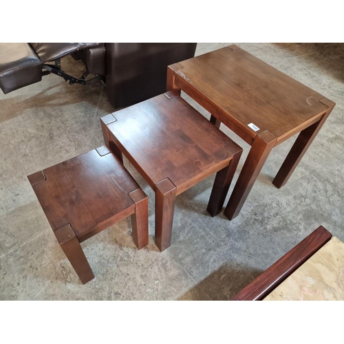 209 - Heavy Wooden Nest of 3 Tables, (Approx. Max. 56 x 40 x 52cm), (3)