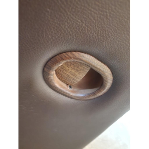 210 - 2 x Brown Leather Armchairs, One Reclining (the other reclining function requires attention, but sti... 