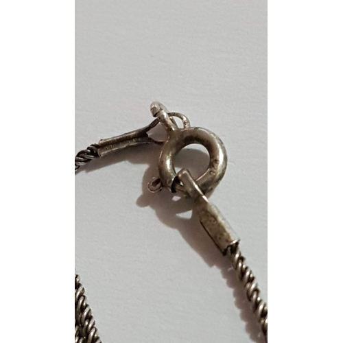 166 - Silver 925 Sunspicems Necklace, Chain (Approx. 46cm) with Oriental Style Pendant with Natural Stones... 