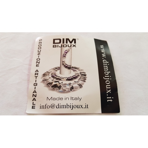 188 - 'DIM BIJOUX' Black Beads Multistrand Necklas with Decorative Silver Tone Pendant, Made in Italy, App... 
