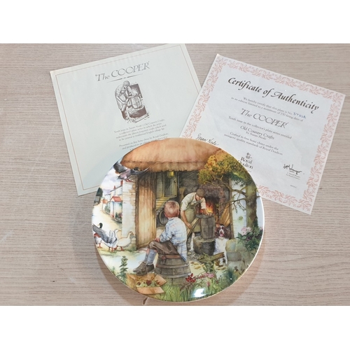 20 - 6 boxed Royal Doulton plates depicting,  ‘The Spinner’, ‘The Blacksmith’, ‘The Candle Maker’, ‘The S... 
