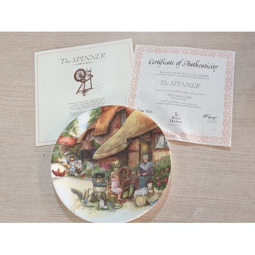 20 - 6 boxed Royal Doulton plates depicting,  ‘The Spinner’, ‘The Blacksmith’, ‘The Candle Maker’, ‘The S... 