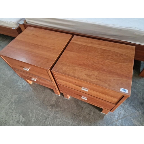 217 - Pair of Modern Cherry Wood Colour 2-Drawer Bedside Units, (Approx. 50 x 42 x 51cm), (2)