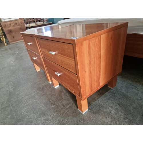 217 - Pair of Modern Cherry Wood Colour 2-Drawer Bedside Units, (Approx. 50 x 42 x 51cm), (2)