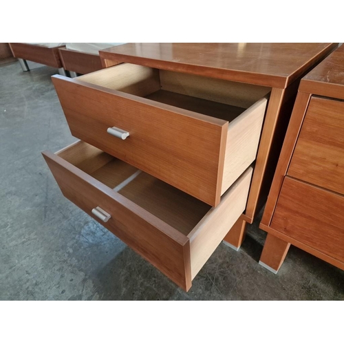 217 - Pair of Modern Cherry Wood Colour 2-Drawer Bedside Units, (Approx. 50 x 42 x 51cm), (2)