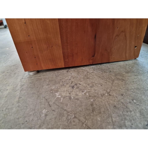 218 - Modern Cherry Colour Wood Bedroom Unit with Bow Fronted Dressing Table, 6-Drawers and Open Shelf, (A... 