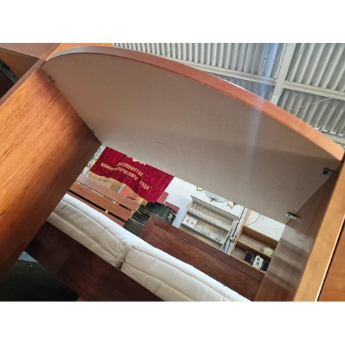 218 - Modern Cherry Colour Wood Bedroom Unit with Bow Fronted Dressing Table, 6-Drawers and Open Shelf, (A... 