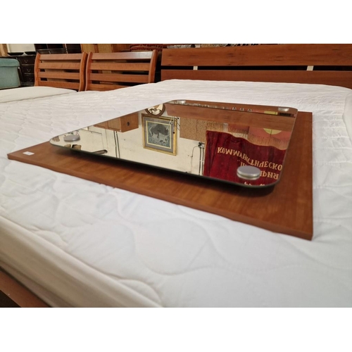 218 - Modern Cherry Colour Wood Bedroom Unit with Bow Fronted Dressing Table, 6-Drawers and Open Shelf, (A... 