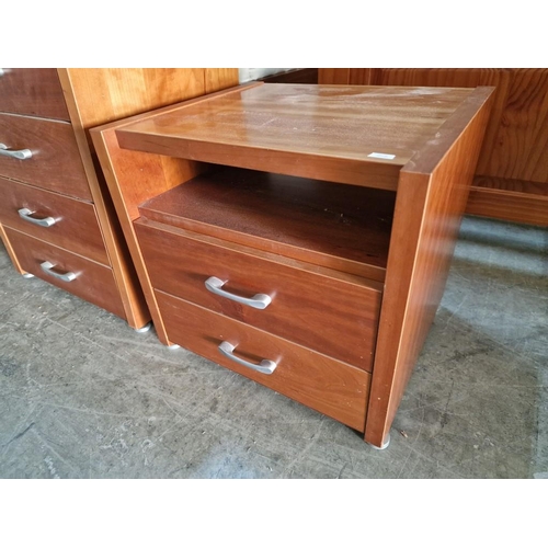 218 - Modern Cherry Colour Wood Bedroom Unit with Bow Fronted Dressing Table, 6-Drawers and Open Shelf, (A... 