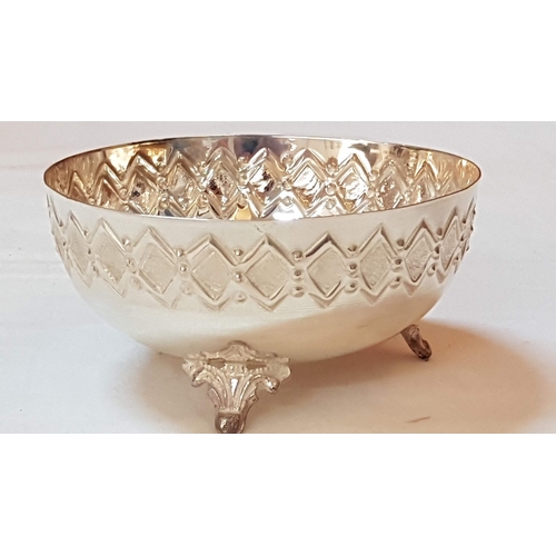 Large Silver (830) Cyprus Hallmark Bowl with Geometric Patter, Approx ...