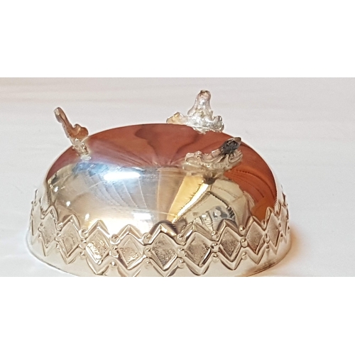 Large Silver (830) Cyprus Hallmark Bowl with Geometric Patter, Approx ...