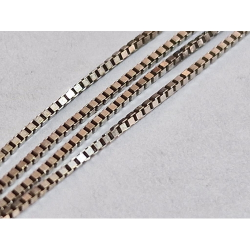 138 - 18ct Gold Pendant with Centre Round Cut Blue Stone and 20 x Surrounding Clear Stones, on 18ct White ... 