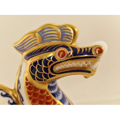 121 - Royal Crown Derby Dragon, Collectable English Bone China Paperweight