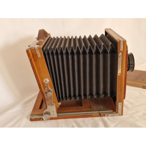 62 - Antique 'FKD' 13x18 Large Format Plate Accordion Camera, Made in the Soviet Union; Solid Wood Foldin... 