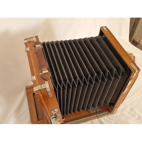 62 - Antique 'FKD' 13x18 Large Format Plate Accordion Camera, Made in the Soviet Union; Solid Wood Foldin... 