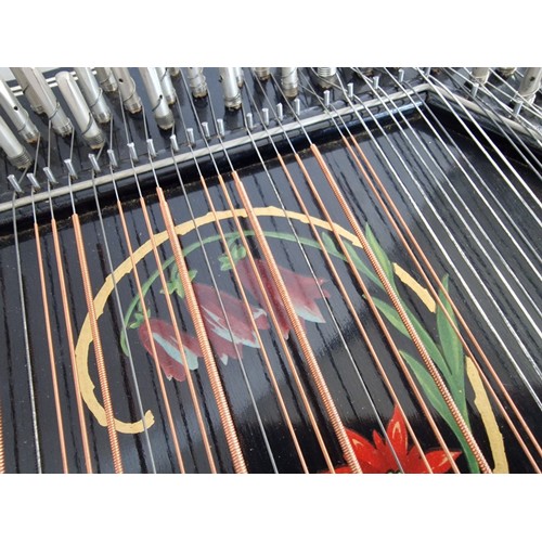 61 - Vintage 'Jubel Tone' Zither (Musical Instrument), Made in GDR, Circa 1973, with Hand Painted Floral ... 