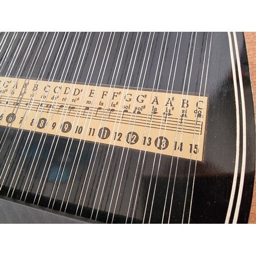 61 - Vintage 'Jubel Tone' Zither (Musical Instrument), Made in GDR, Circa 1973, with Hand Painted Floral ... 