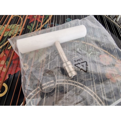 61 - Vintage 'Jubel Tone' Zither (Musical Instrument), Made in GDR, Circa 1973, with Hand Painted Floral ... 