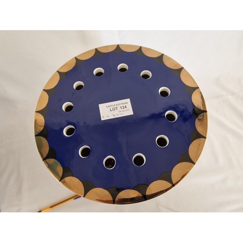 124 - Images D'Orient Large 'Zarqa' Vase, with Bold / Vibrant Repeating Evil Eye Pattern and Occasional Di... 